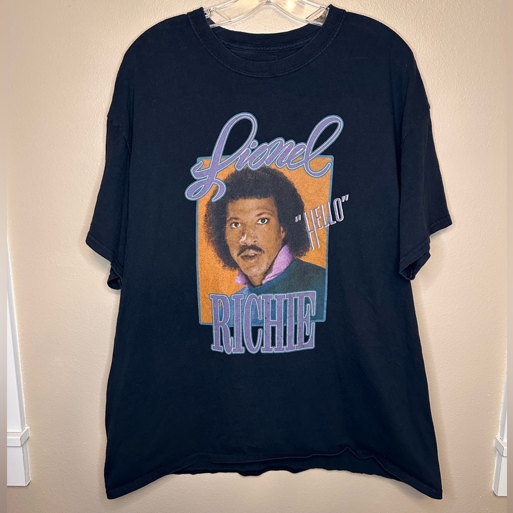 Lionel Ritchie Hello Tee T-shirt Size XL Black